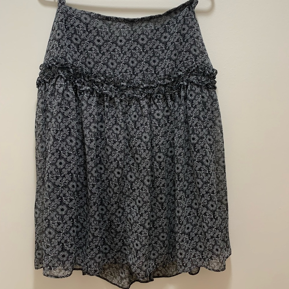Christopher & Banks Women’s Black Floral Knee Length Skirt Size 6